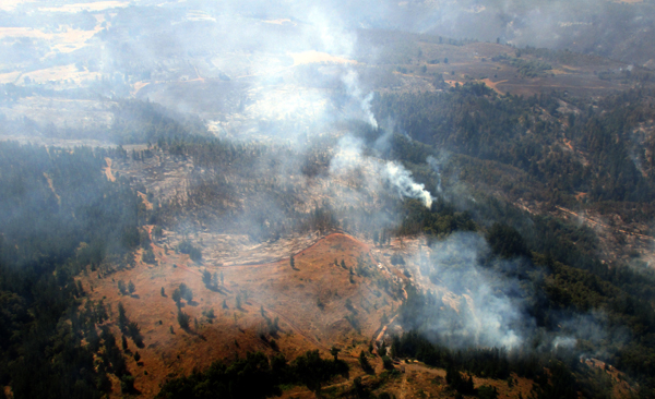 sobrevuelo incendios forestales en araucanía